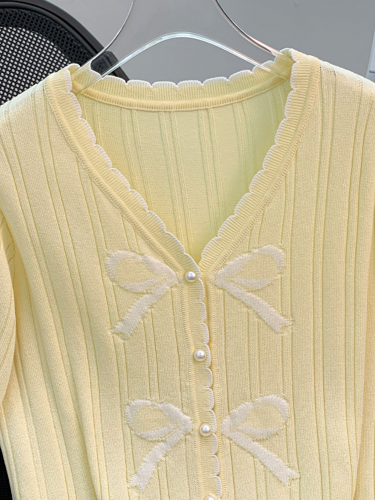 Pearl buckle summer tops mixed colors sweater