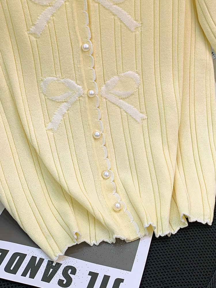 Pearl buckle summer tops mixed colors sweater