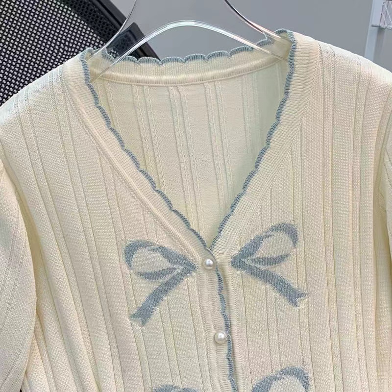 Pearl buckle summer tops mixed colors sweater