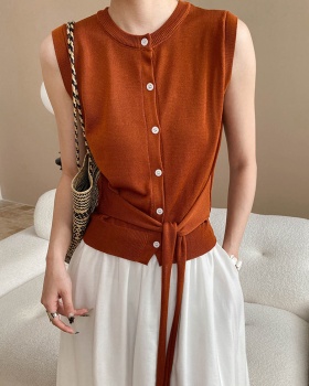 Bandage pinched waist temperament slim sweater for women
