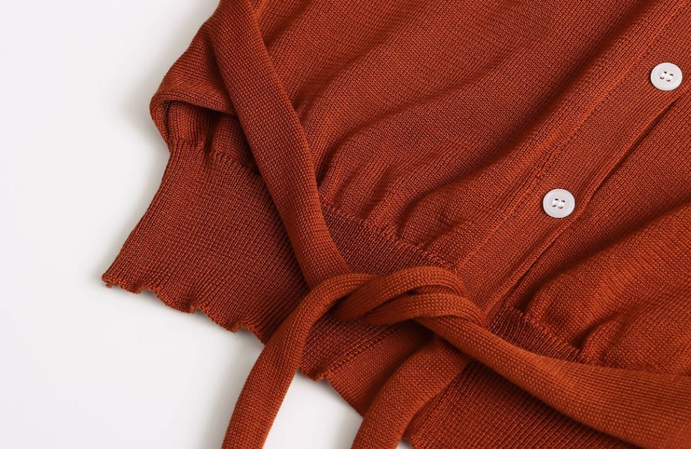 Bandage pinched waist temperament slim sweater for women