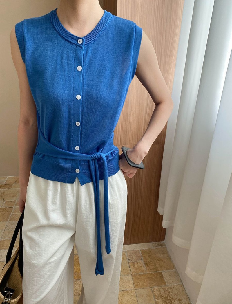 Bandage pinched waist temperament slim sweater for women