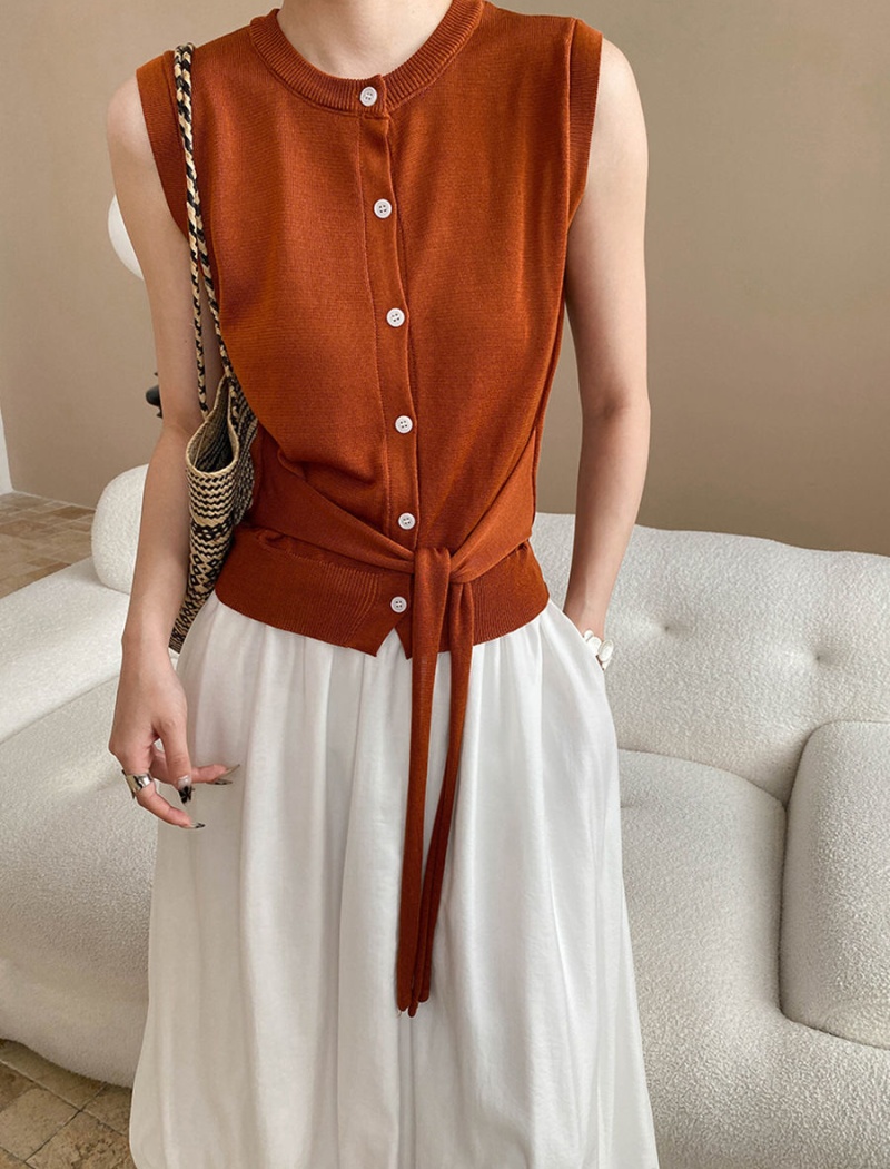 Bandage pinched waist temperament slim sweater for women