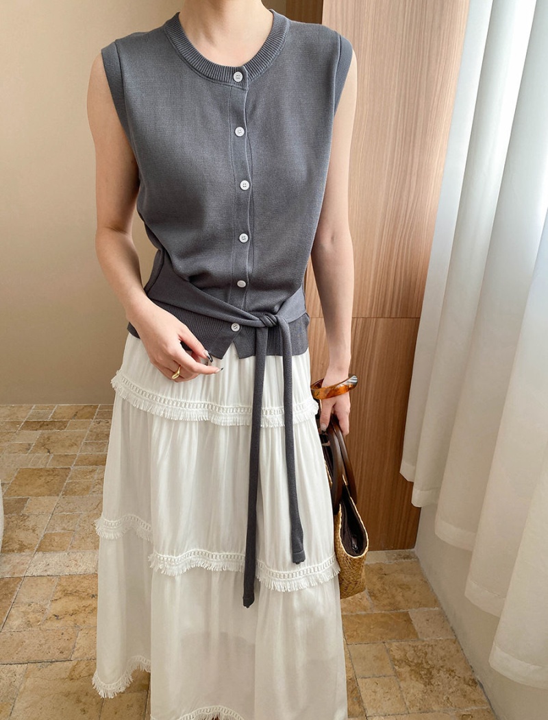 Bandage pinched waist temperament slim sweater for women
