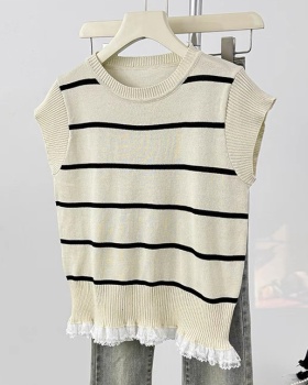 Boats sleeve short sleeve tops lace summer sweater