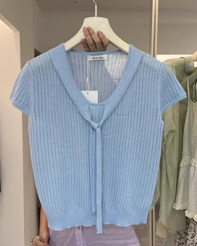 Bandage pure tops tender cozy small shirt for women