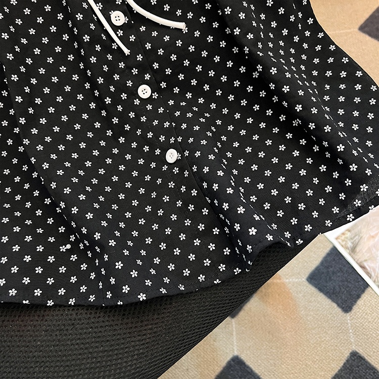Splice bandage shirt Pseudo-two summer tops for women