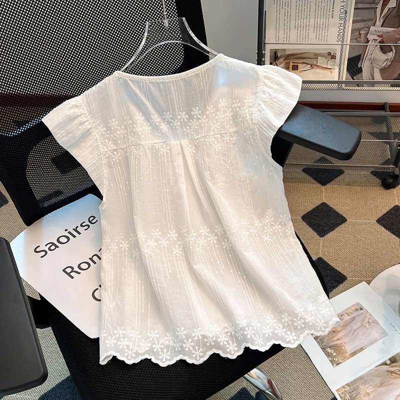 Summer France style tops slim show young shirt for women