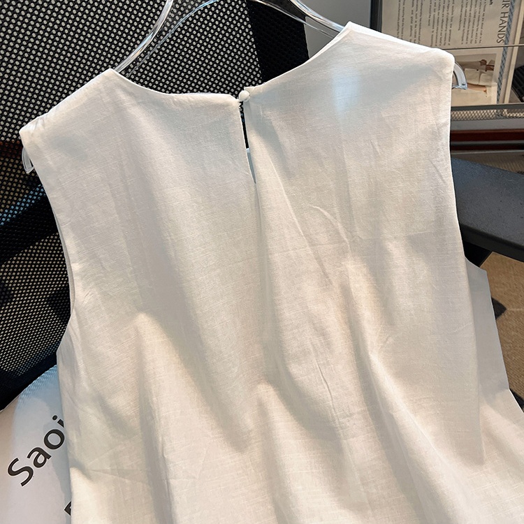 Sleeveless splice vest all-match small shirt for women