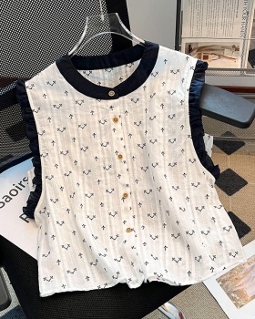 Printing fashion shirt summer round neck tops for women