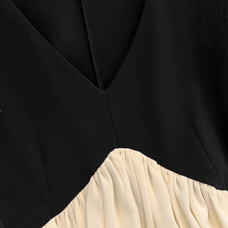 Bud mixed colors vest splice black tops for women