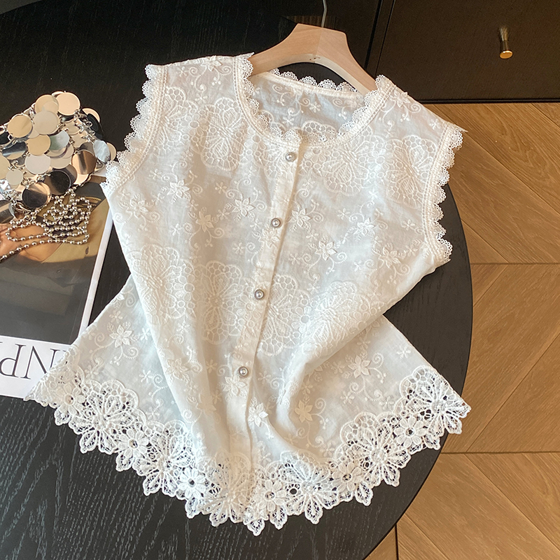 Embroidery summer vest fashion shirt for women