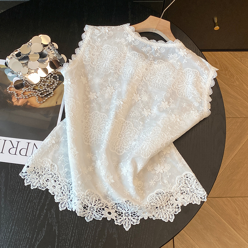Embroidery summer vest fashion shirt for women