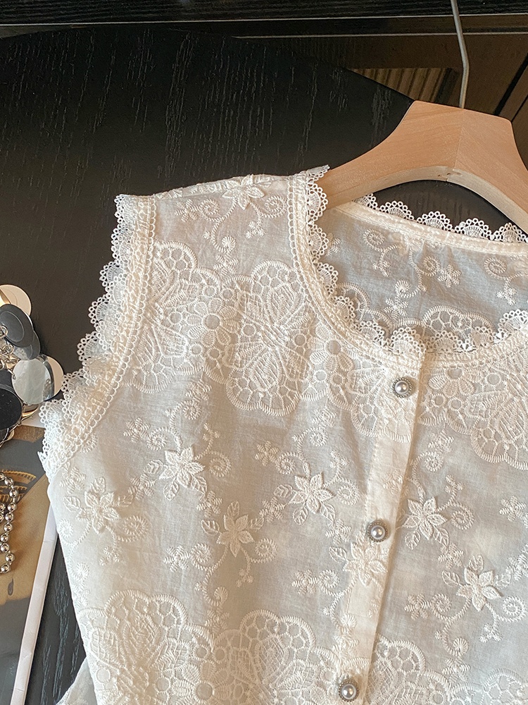 Embroidery summer vest fashion shirt for women