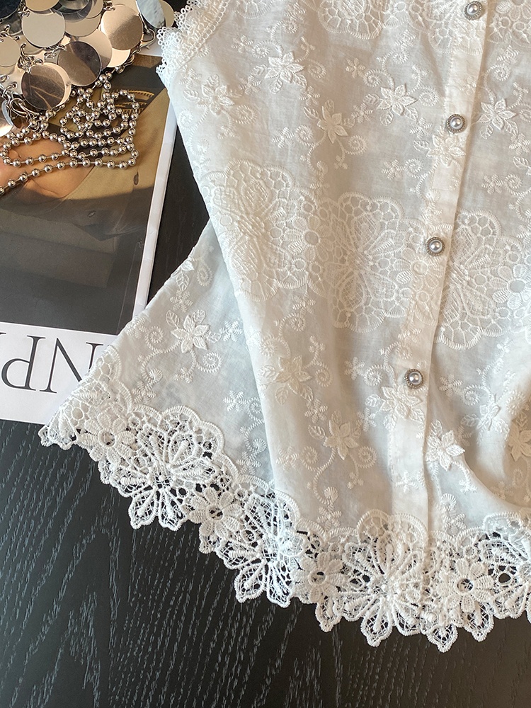 Embroidery summer vest fashion shirt for women