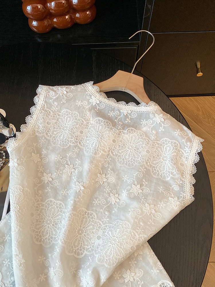Embroidery summer vest fashion shirt for women