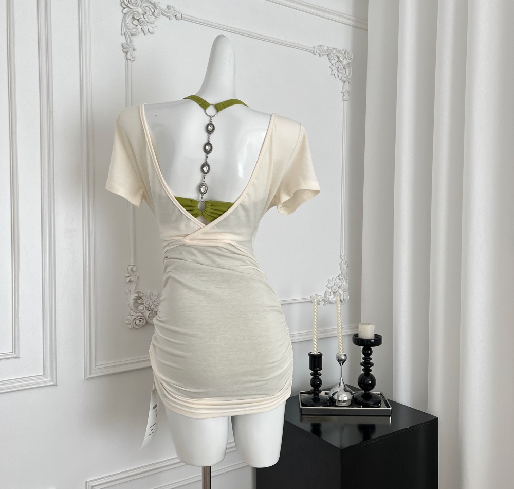 Enticement lace smock summer slim dress a set for women