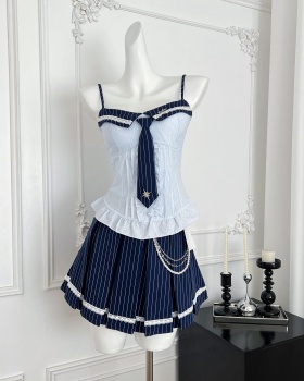 Japanese style niche tops college style short skirt