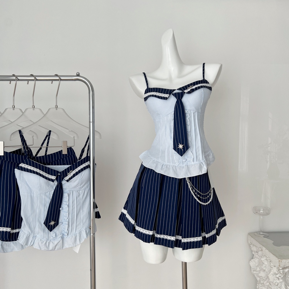 Japanese style niche tops college style short skirt