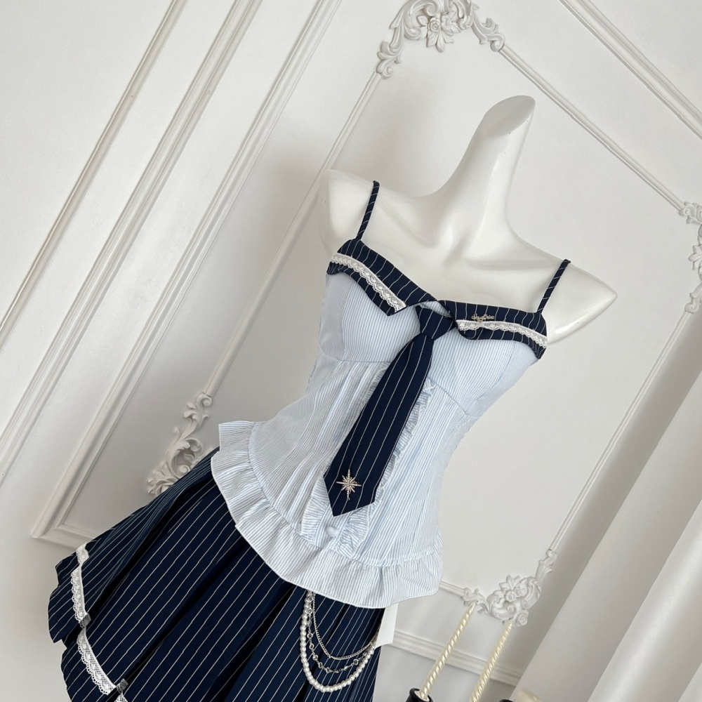 Japanese style niche tops college style short skirt