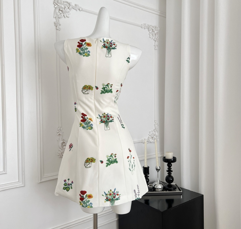 Retro swan temperament France style dress