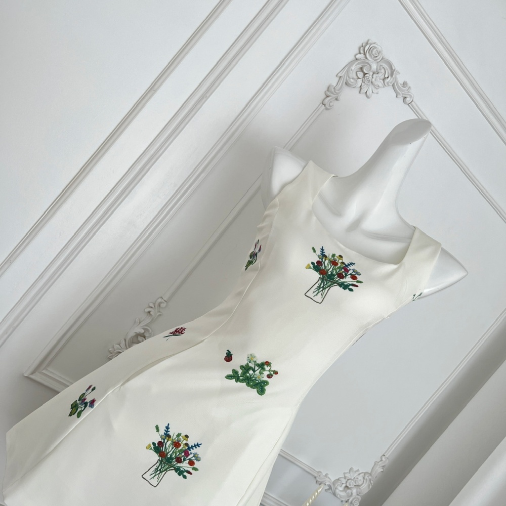Retro swan temperament France style dress