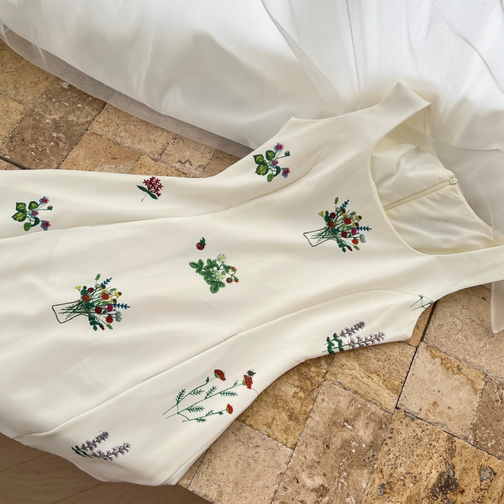 Retro swan temperament France style dress