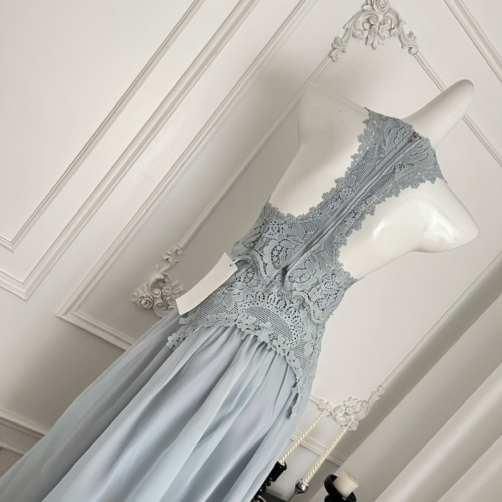 Elegant refinement long skirt sweet lace tops a set