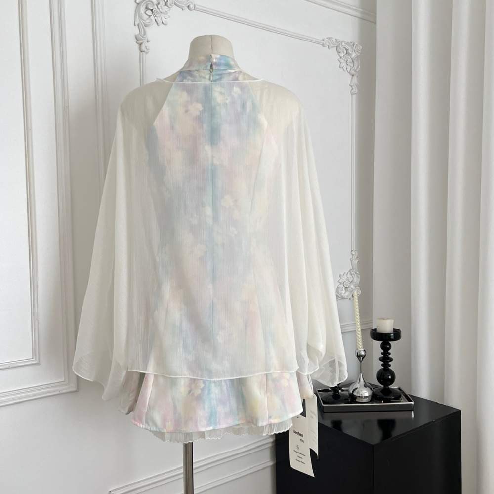 Slim loose cardigan temperament niche dress a set