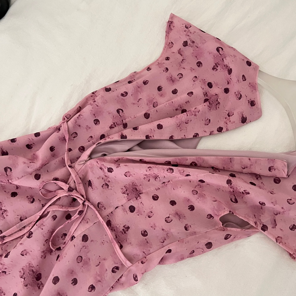 Summer temperament long dress France style polka dot dress
