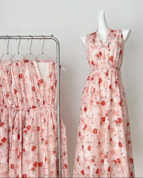 Summer cotton linen dress temperament long dress