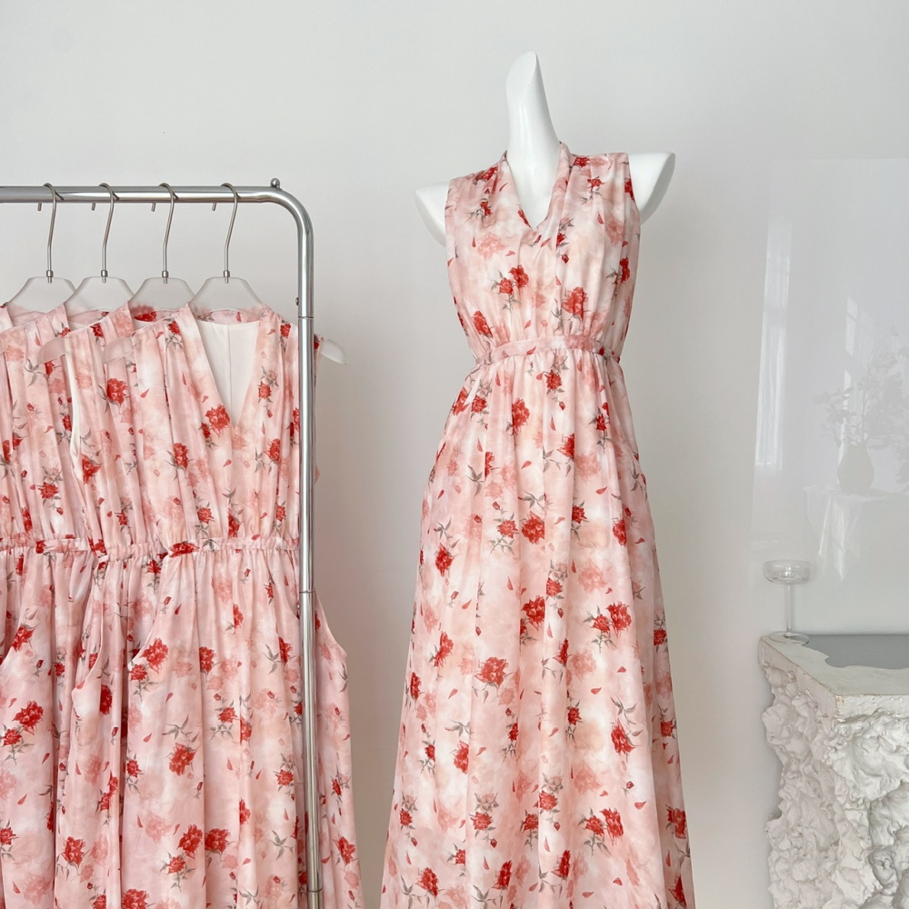 Summer cotton linen dress temperament long dress