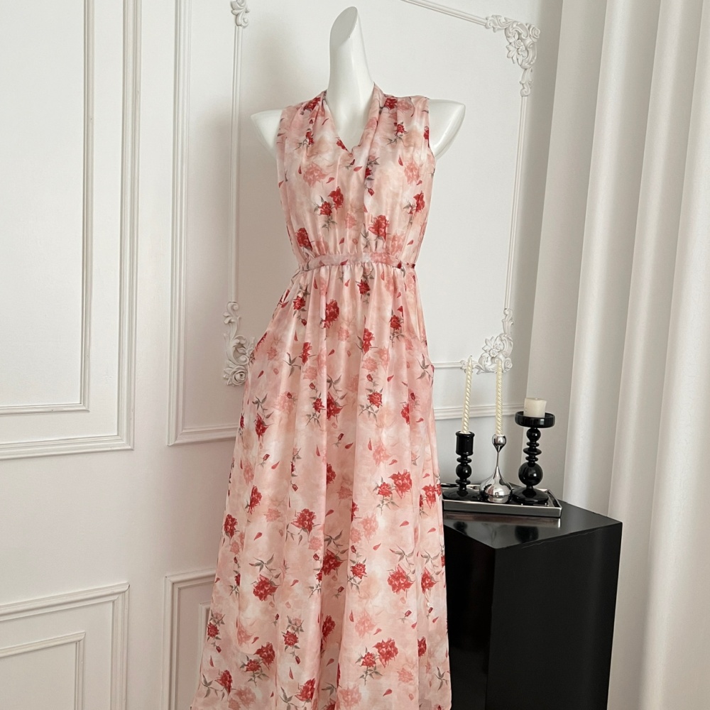 Summer cotton linen dress temperament long dress