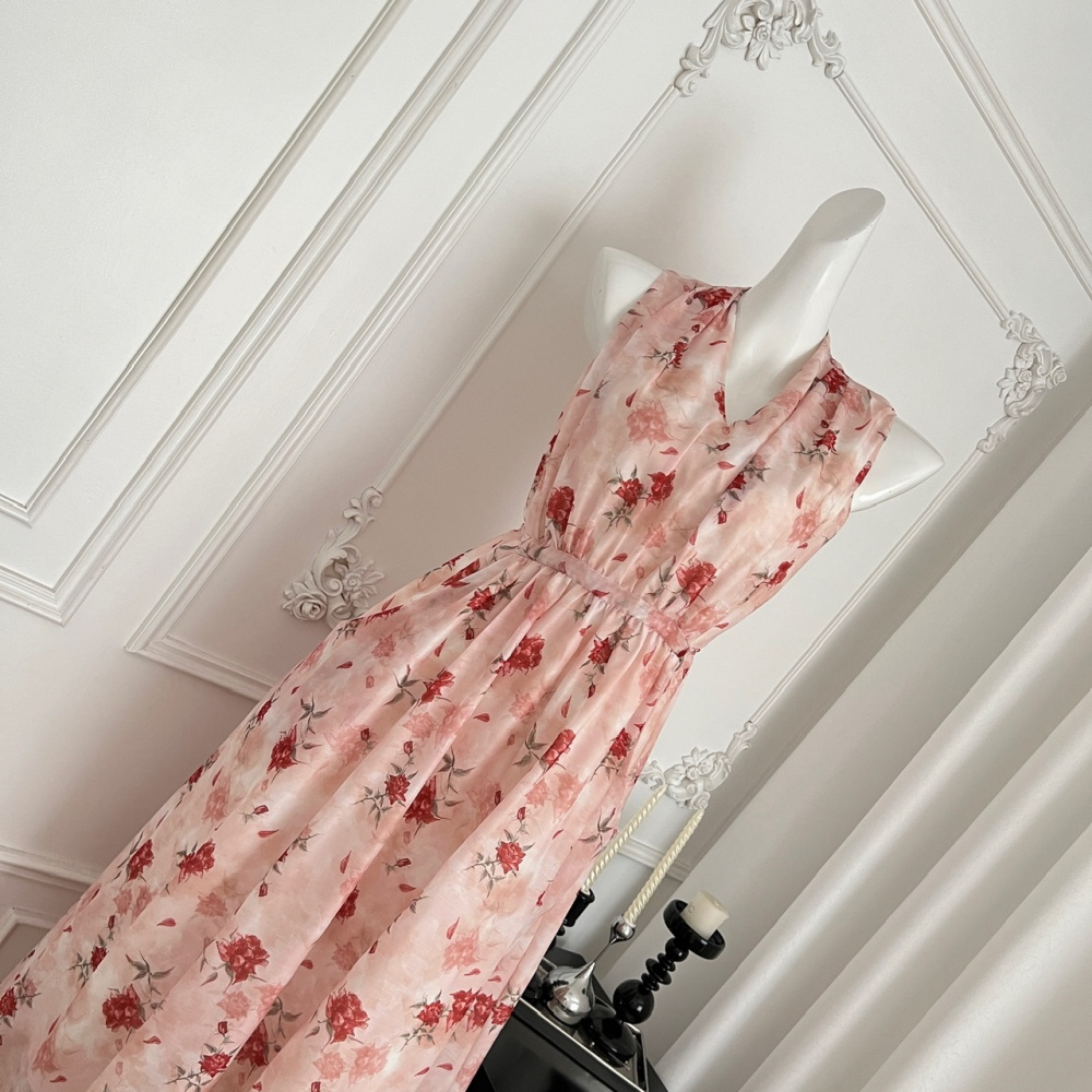 Summer cotton linen dress temperament long dress