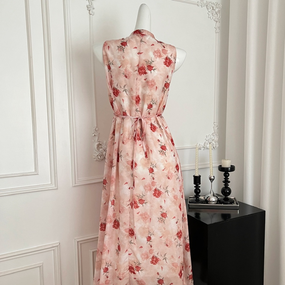 Summer cotton linen dress temperament long dress