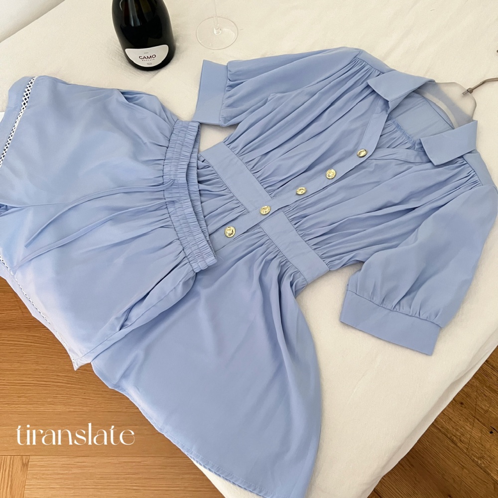 Flax high waist tops pinched waist shorts a set
