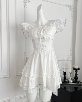 Pinched waist Sexy underwear boats sleeve dress