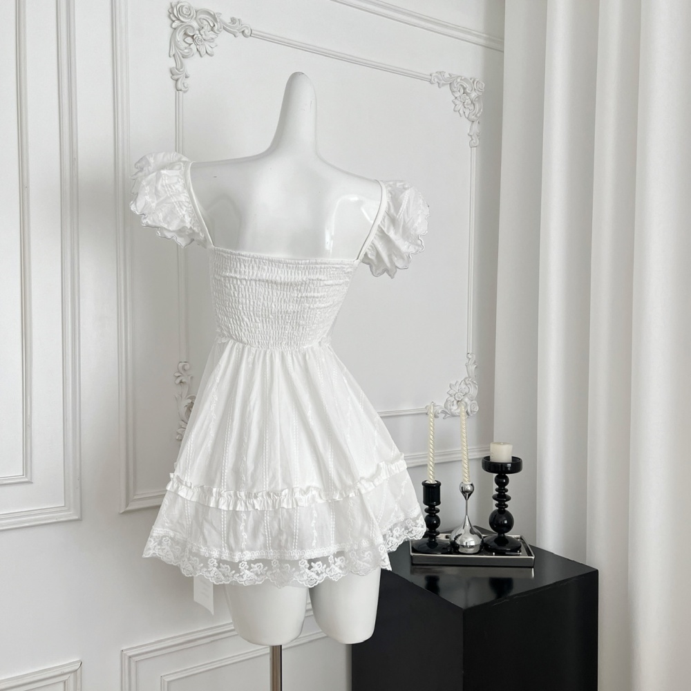 Pinched waist Sexy underwear boats sleeve dress
