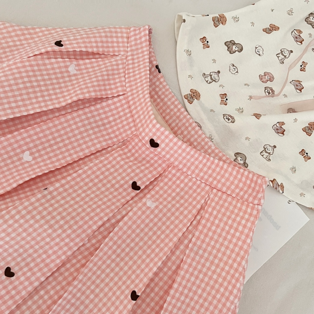 Lovely summer tops enticement sling short skirt a set