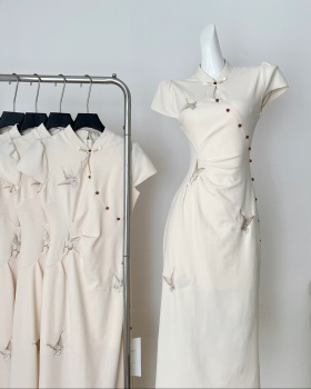 Chinese style summer cheongsam butterfly dress