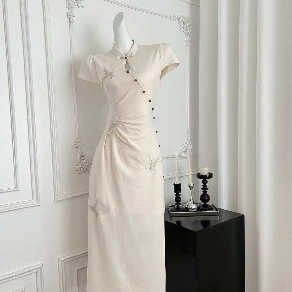 Chinese style summer cheongsam butterfly dress