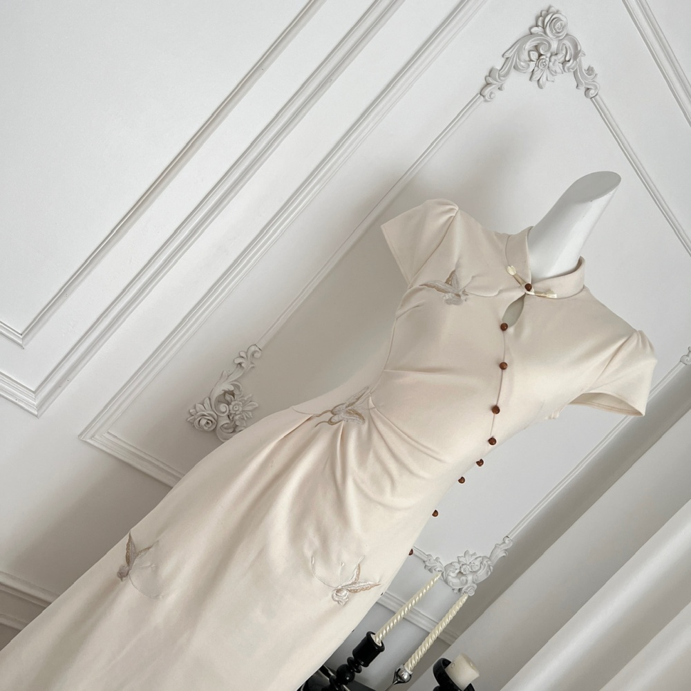 Chinese style summer cheongsam butterfly dress