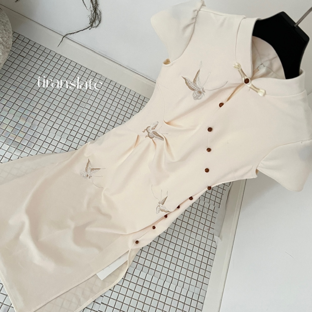 Chinese style summer cheongsam butterfly dress