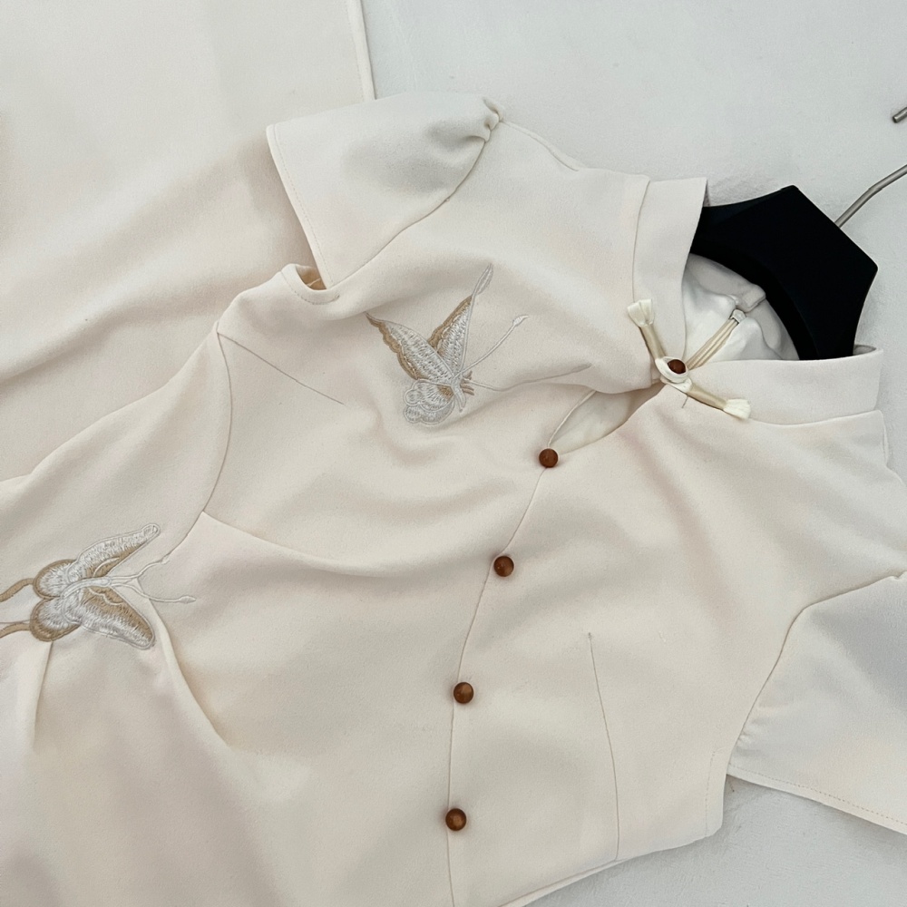 Chinese style summer cheongsam butterfly dress
