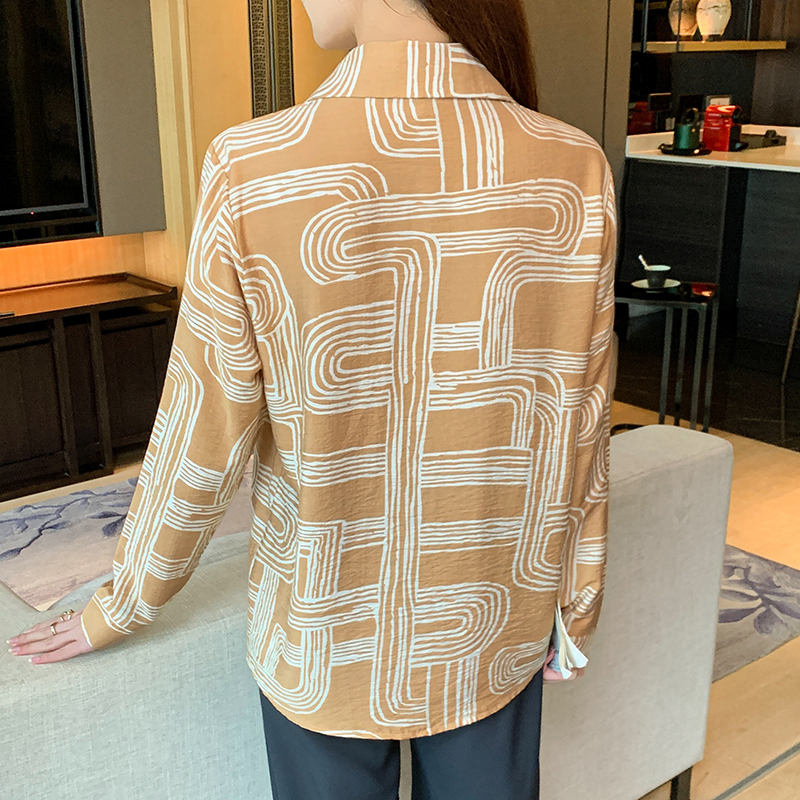Large yard printing tops retro loose shirt