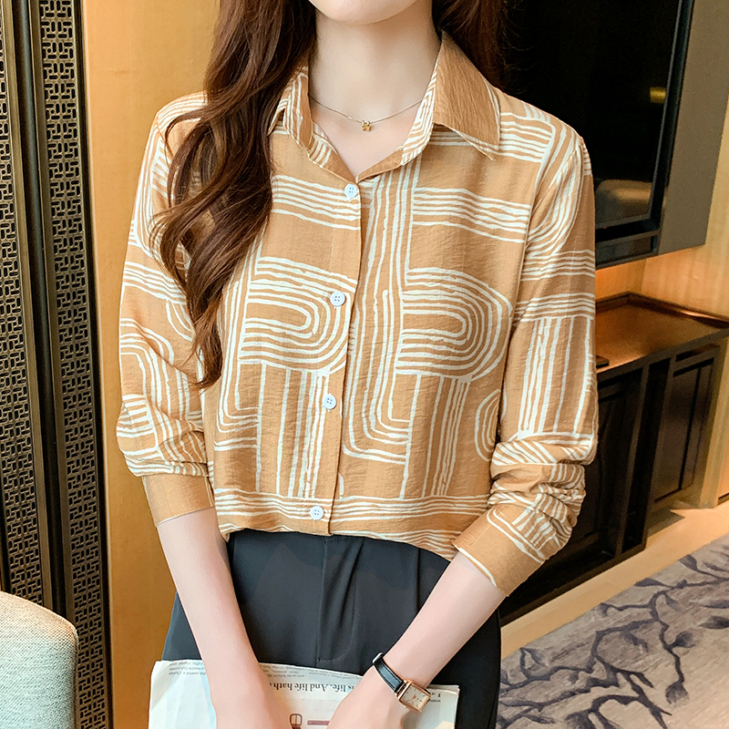 Large yard printing tops retro loose shirt