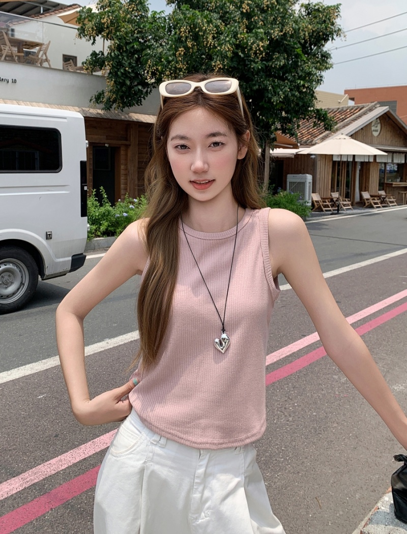 Basis slim vest sleeveless summer tops for women