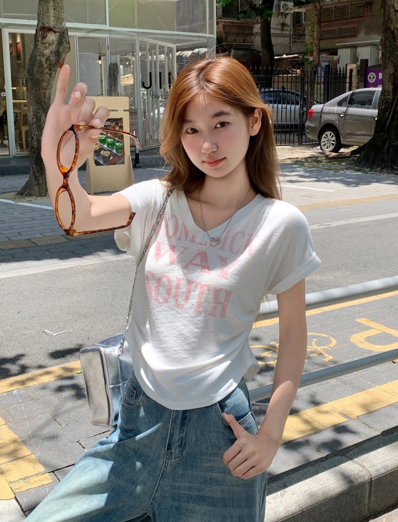 Summer short sleeve T-shirt spicegirl tops for women