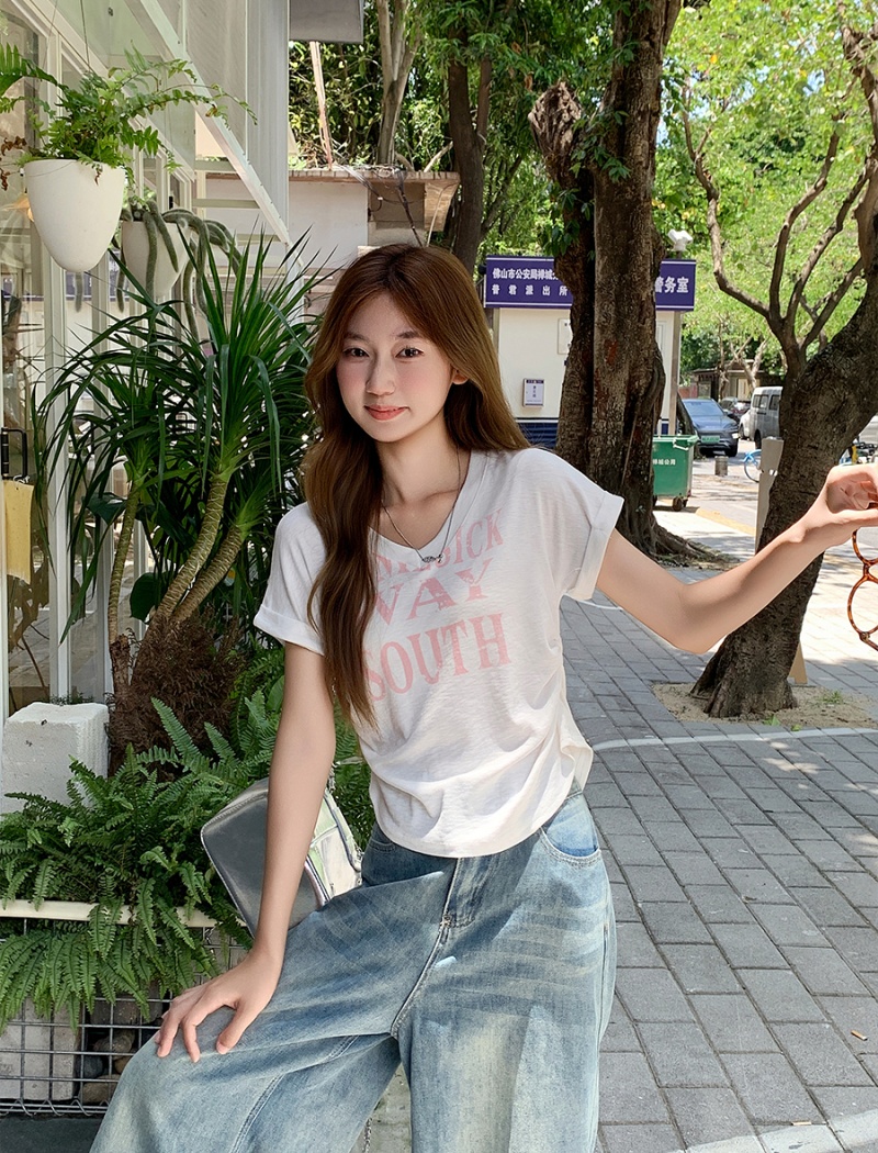 Summer short sleeve T-shirt spicegirl tops for women