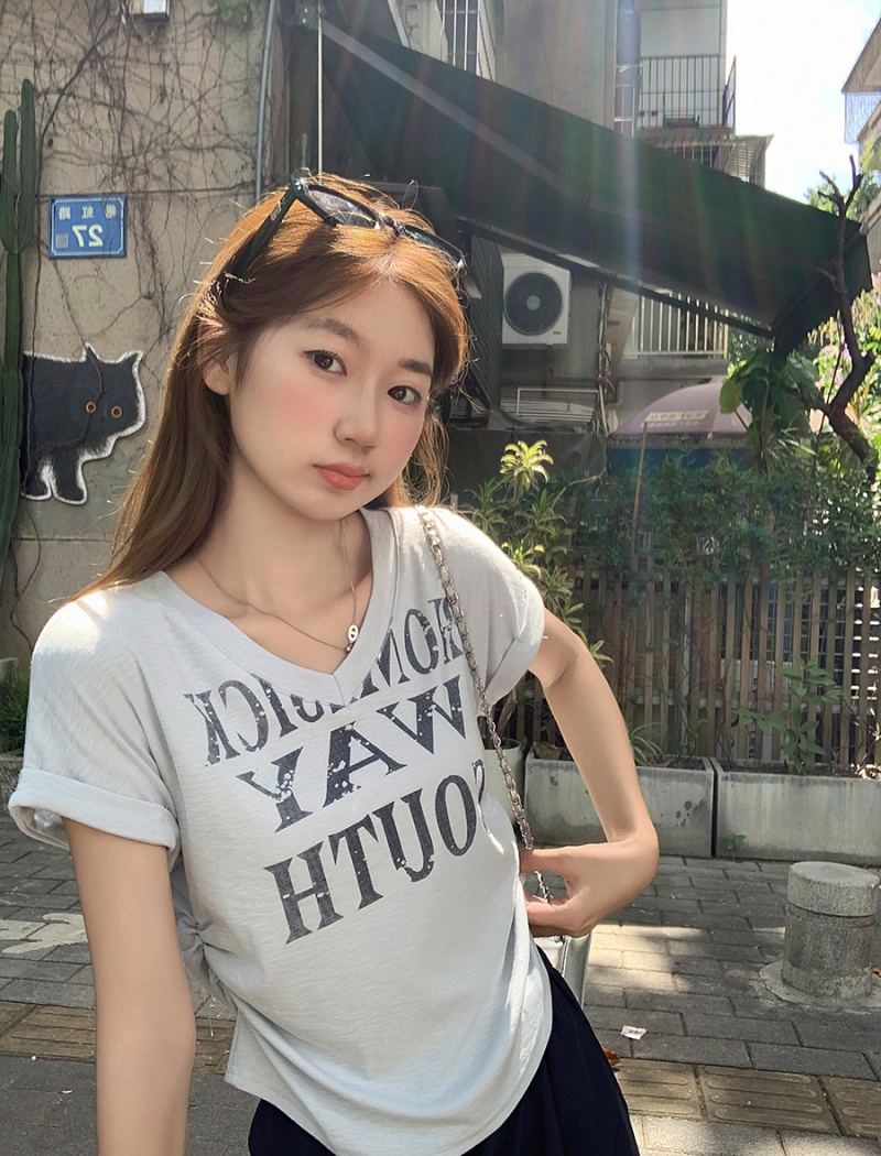 Summer short sleeve T-shirt spicegirl tops for women
